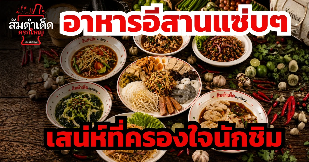 อาหารอีสานแซ่บๆ รวมเมนูส้มตำ ลาบ น้ำตก และอาหารอีสานรสจัดจ้านจากร้านส้มตำเด็ด ครกใหญ่ นวลจันทร์ 44